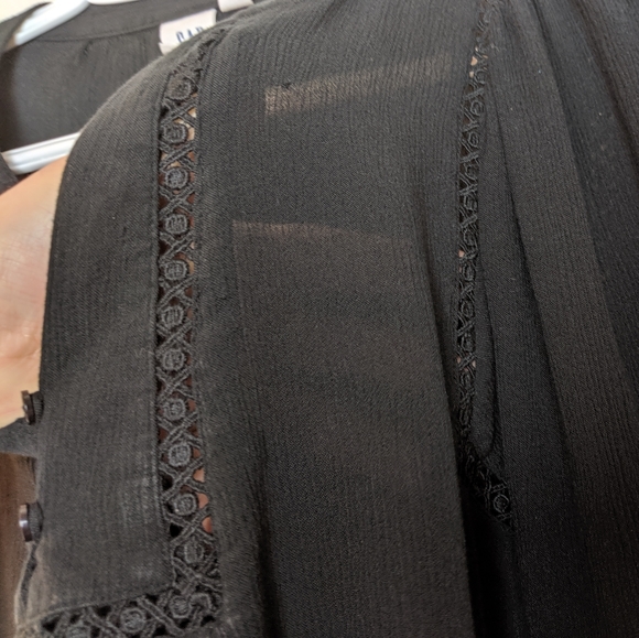 GAP black peasant style long sleeve top size S - Picture 3 of 5